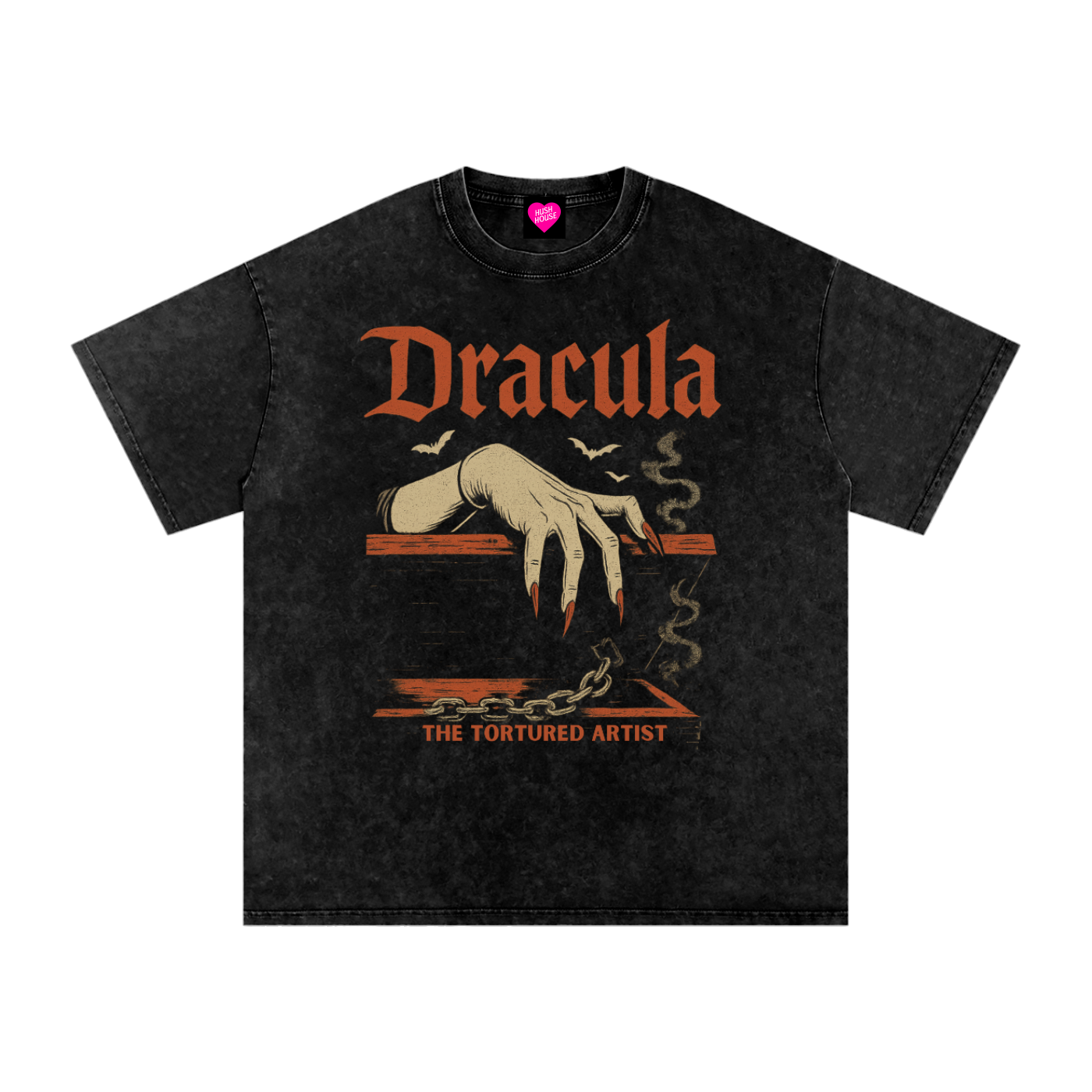 Dracula Snow Washed Oversized Cotton T-Shirt