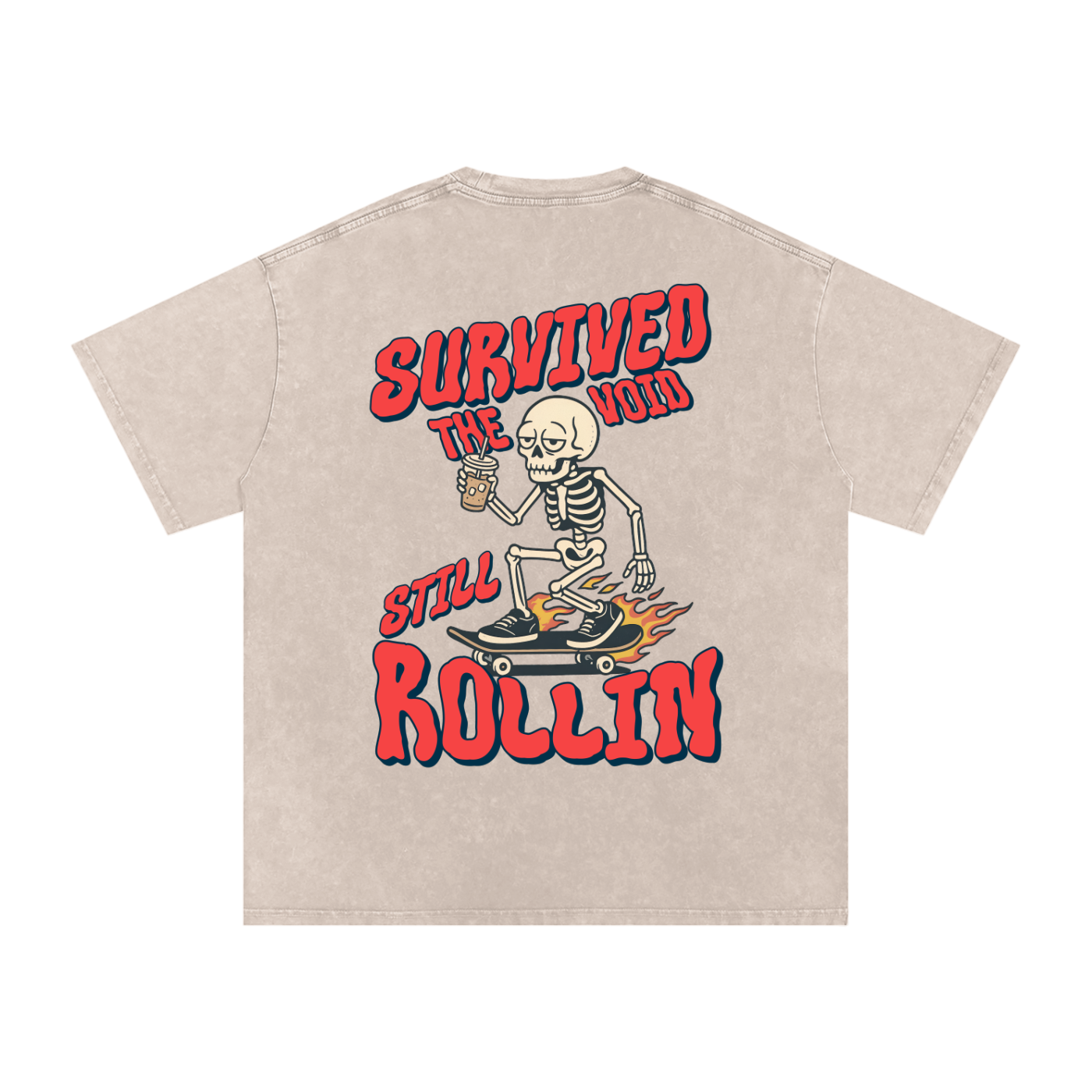 Keep Rollin Acid Wash Oversize T-Shirt