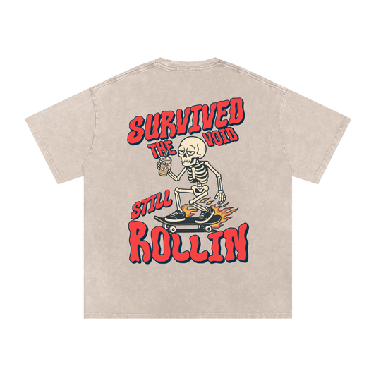 Keep Rollin Acid Wash Oversize T-Shirt