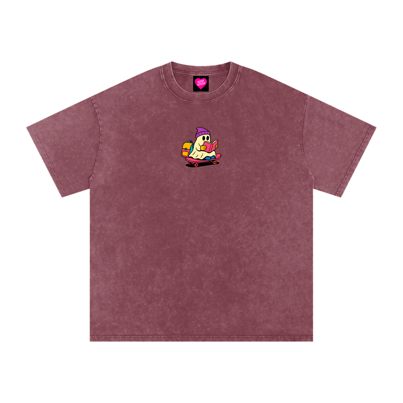 Rad Ghost Snow Washed Oversized Cotton T-Shirt