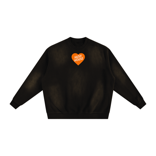 Limited Edition Halloween Hush Heart Sunfade Fleeced Sweatshirt