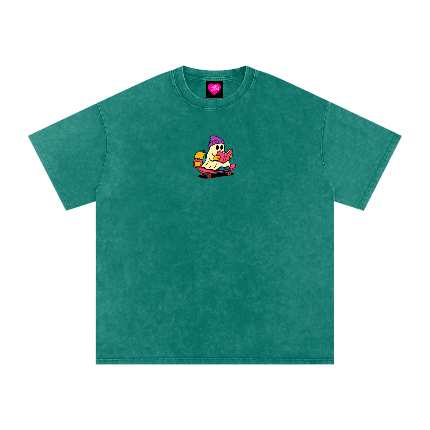 Rad Ghost Snow Washed Oversized Cotton T-Shirt