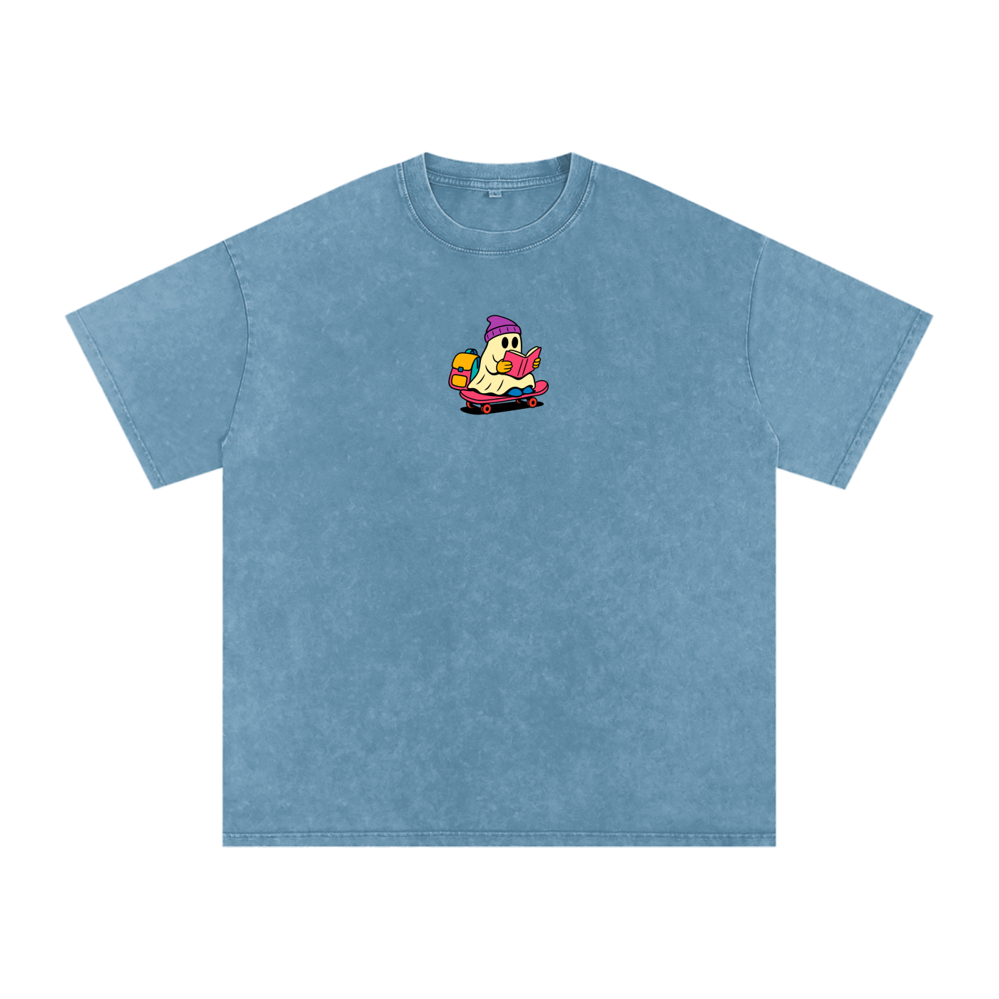 Rad Ghost Snow Washed Oversized Cotton T-Shirt