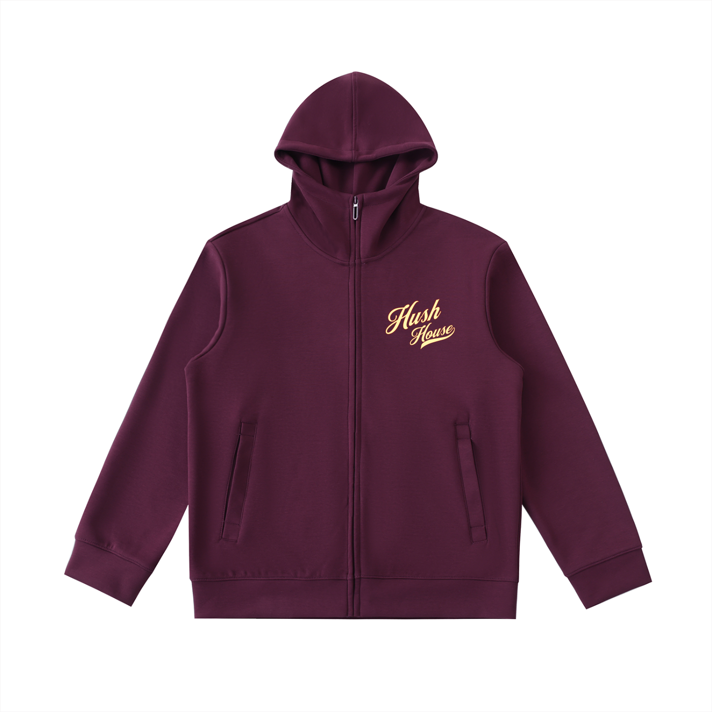 High Neck  Zip-Up Hoodie