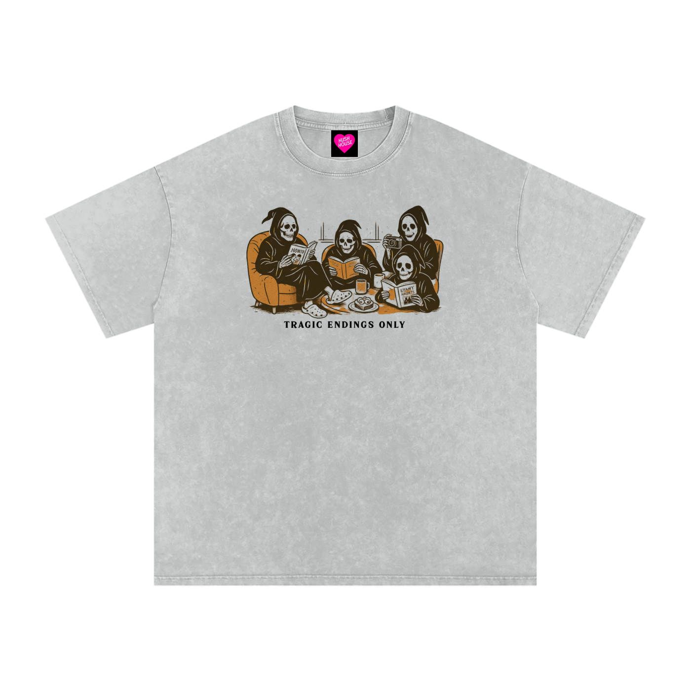 Tragic Endings Snow Washed Oversized Cotton T-Shirt