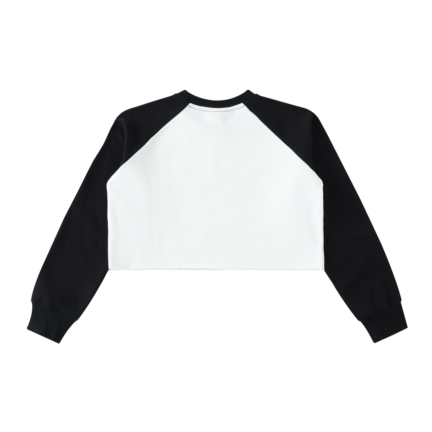 Rad Ghost Raw-Hem Color-Block Raglan Crop Sweatshirt