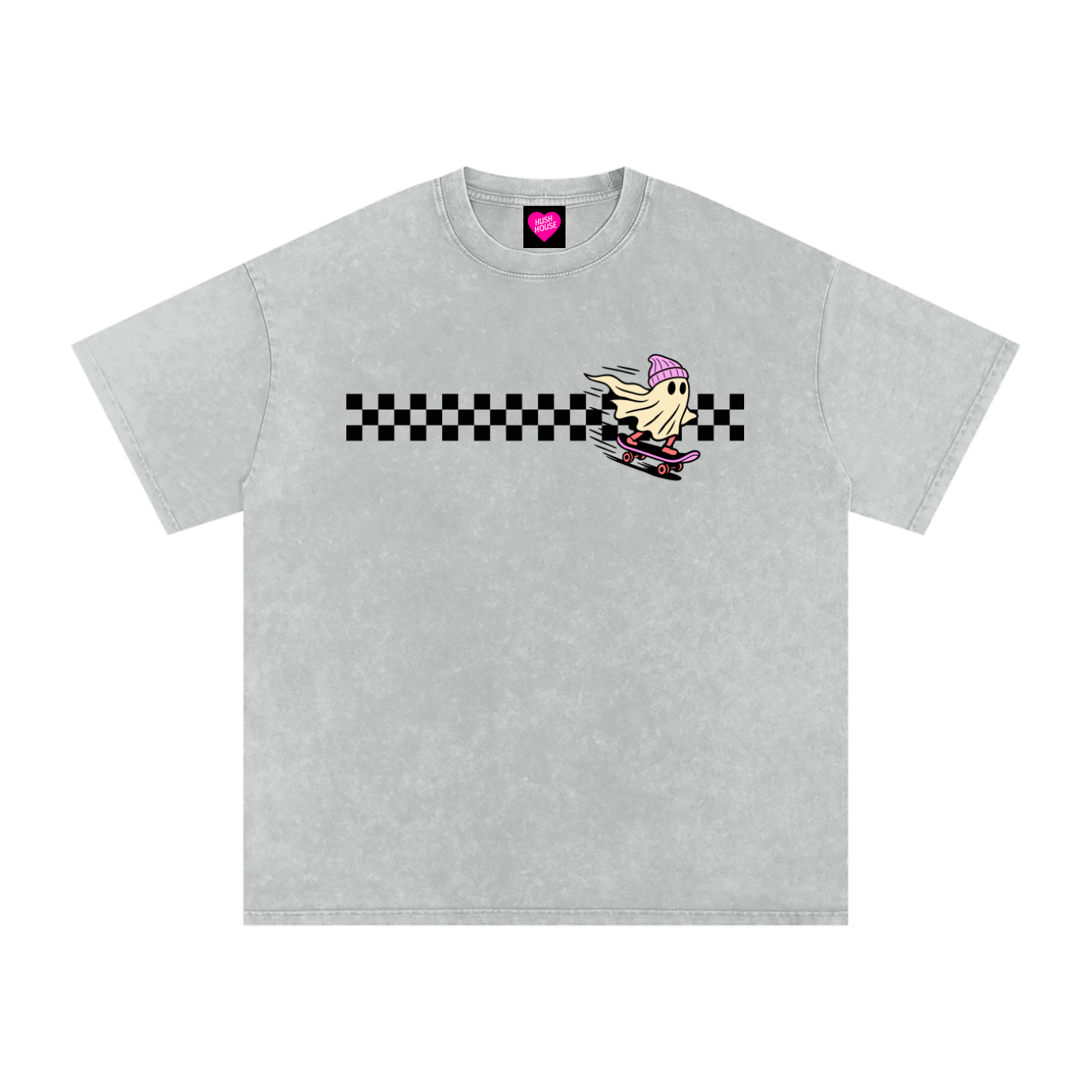 Skater Motion Snow Washed Oversized Cotton T-Shirt