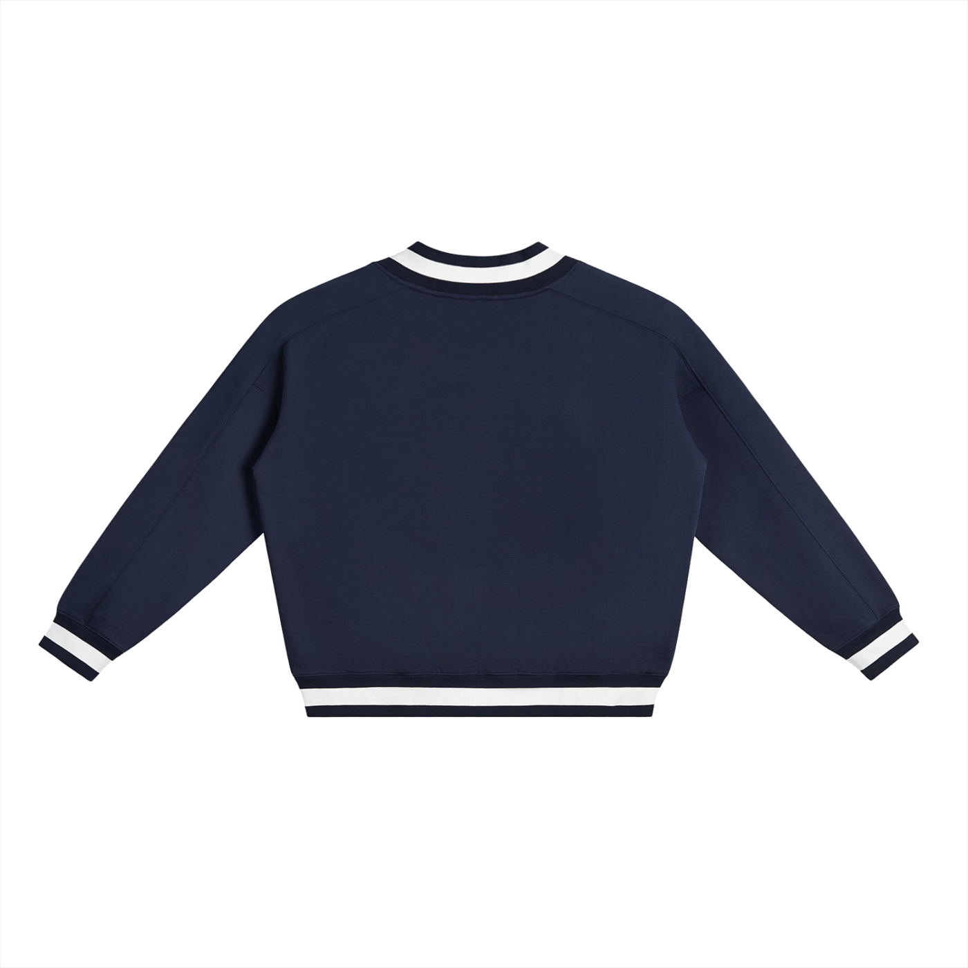 The Everyday Pullover Sweatshirt - Navy Blue and White