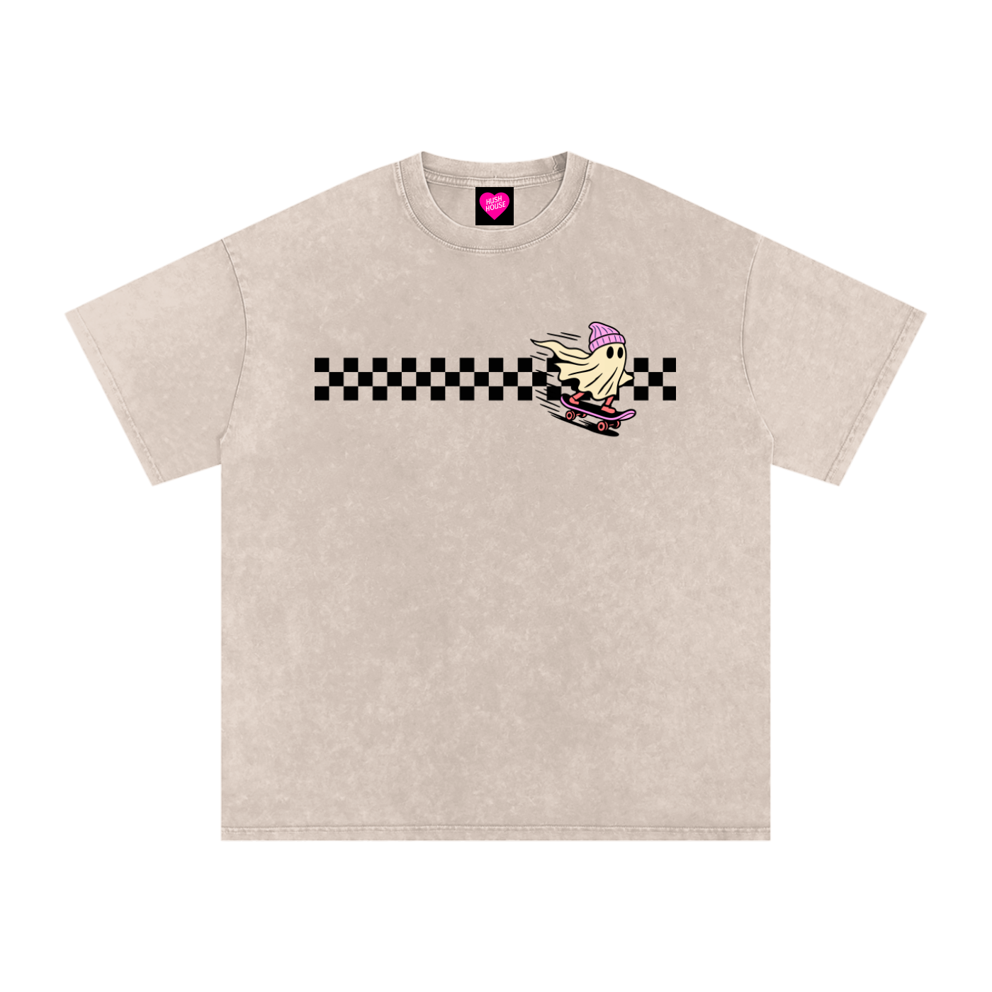 Skater Motion Snow Washed Oversized Cotton T-Shirt