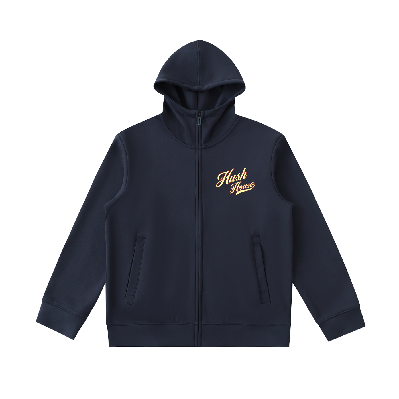 High Neck  Zip-Up Hoodie