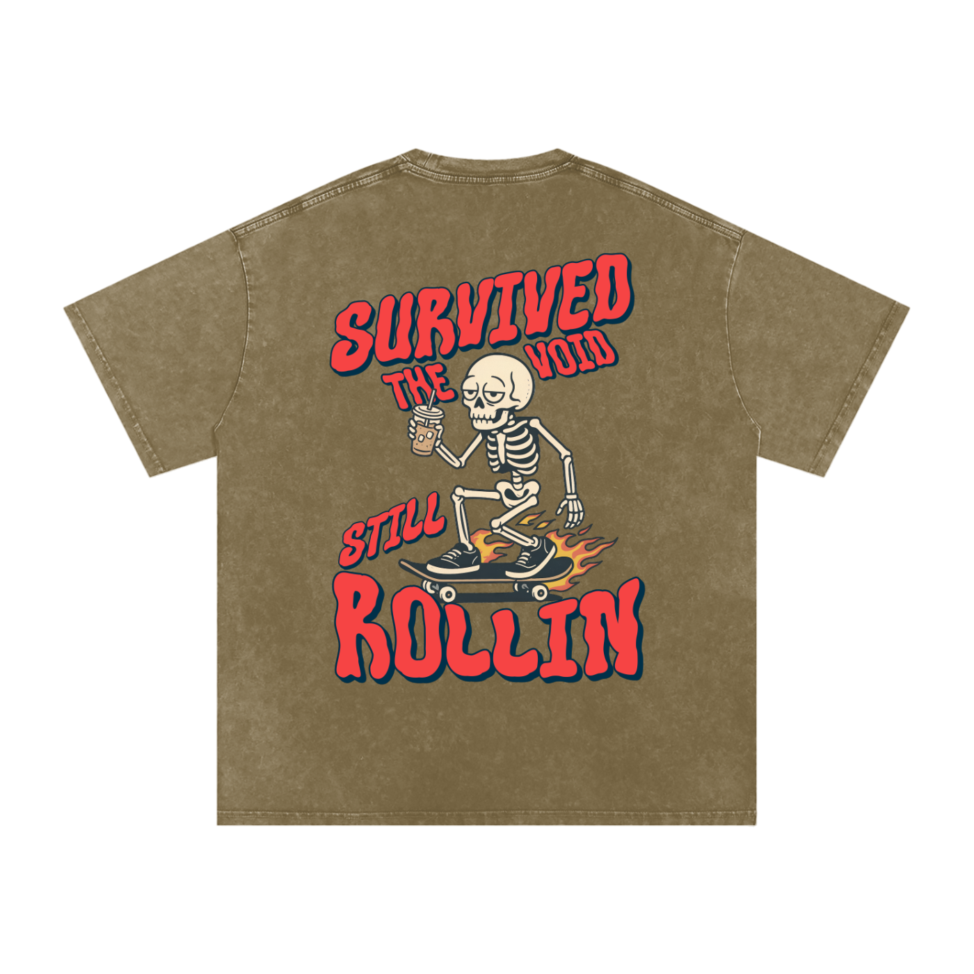 Keep Rollin Acid Wash Oversize T-Shirt