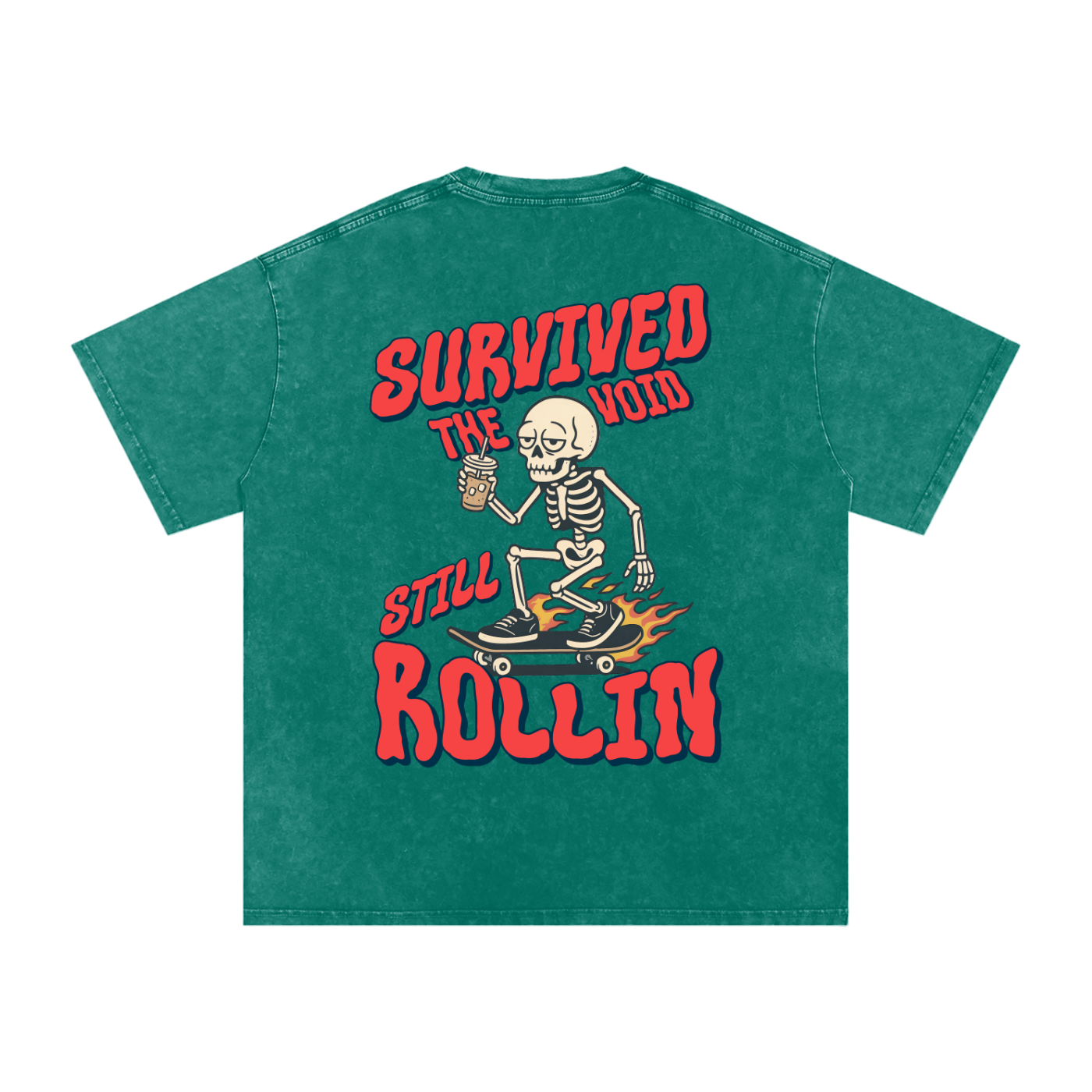 Keep Rollin Acid Wash Oversize T-Shirt