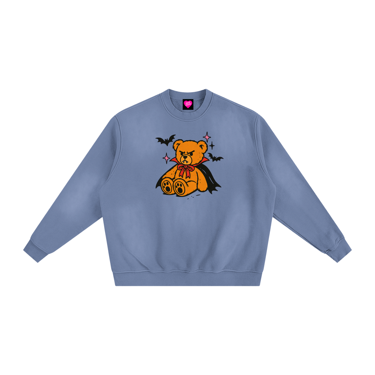 Vampy Bear Sun Faded Fleeced Sweatshirt