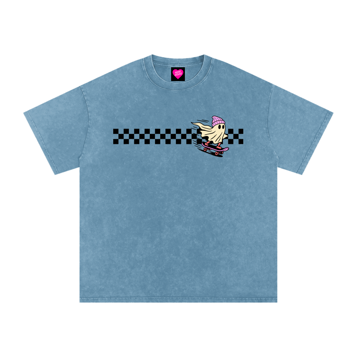 Skater Motion Snow Washed Oversized Cotton T-Shirt