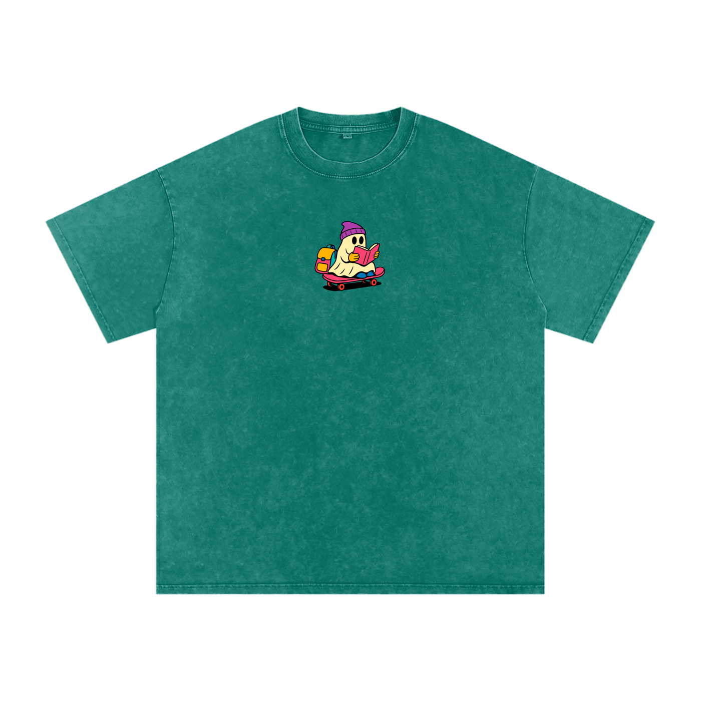 Rad Ghost Snow Washed Oversized Cotton T-Shirt