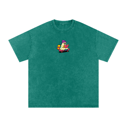 Rad Ghost Snow Washed Oversized Cotton T-Shirt