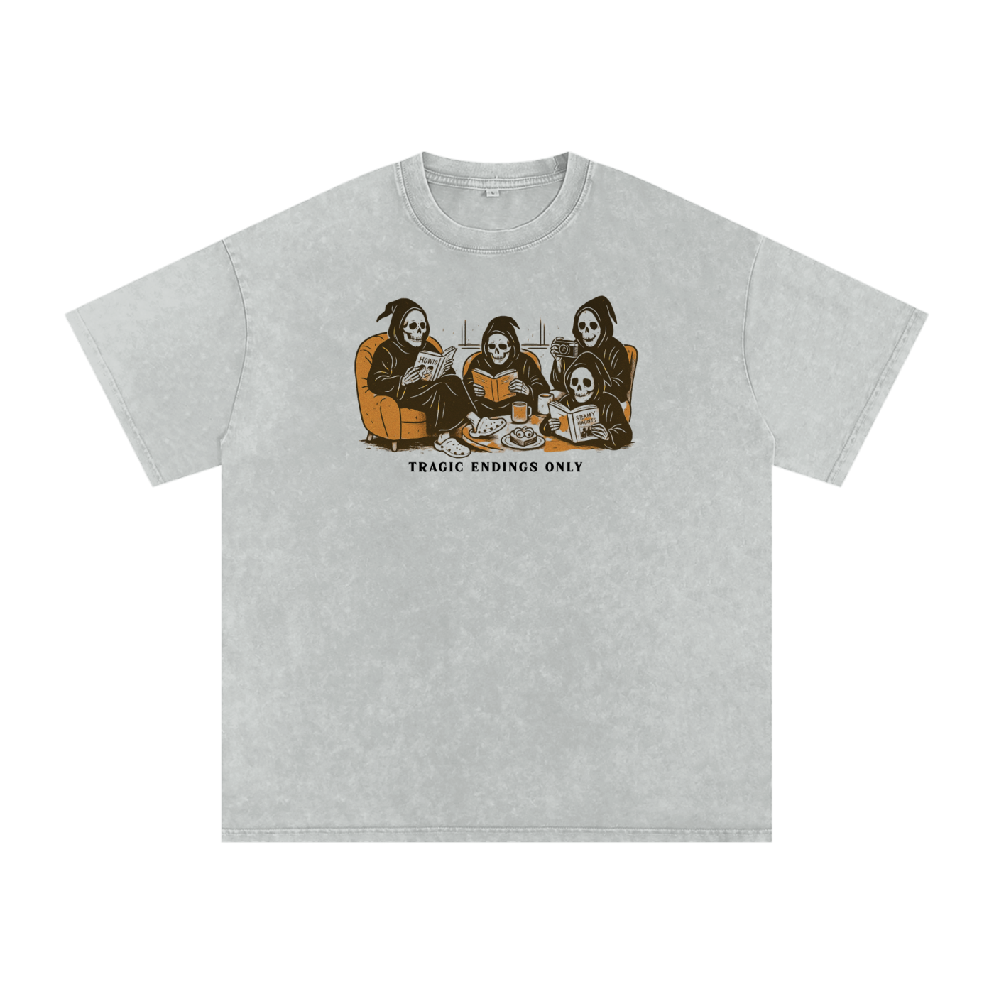 Tragic Endings Snow Washed Oversized Cotton T-Shirt